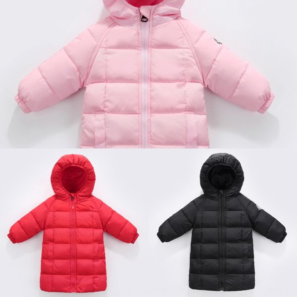 

jx5x6 children's down jacket cotton-padded clothes down jacket medium and long thickened hooded cotton-padded clothes for boys and girl, Blue;gray