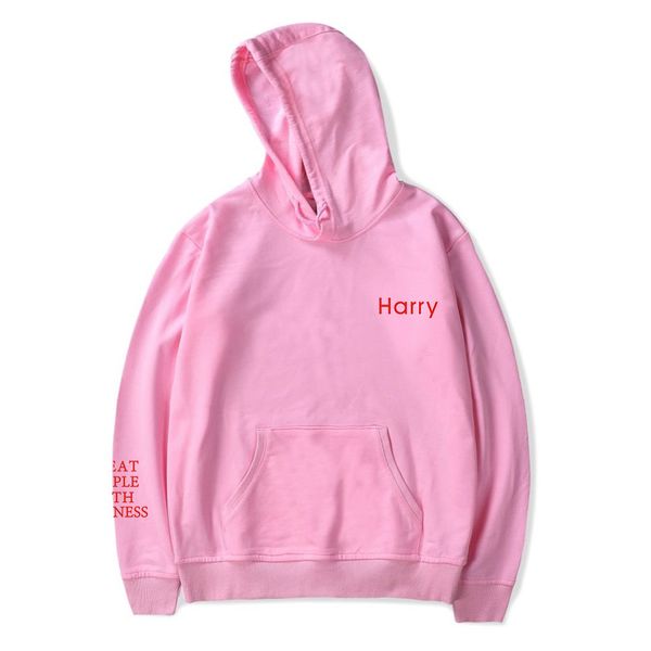 

harry styles treat people with kindness letter print hoodies sweatshirts men/women casual fleece/thin autumn clothes plus size, Black