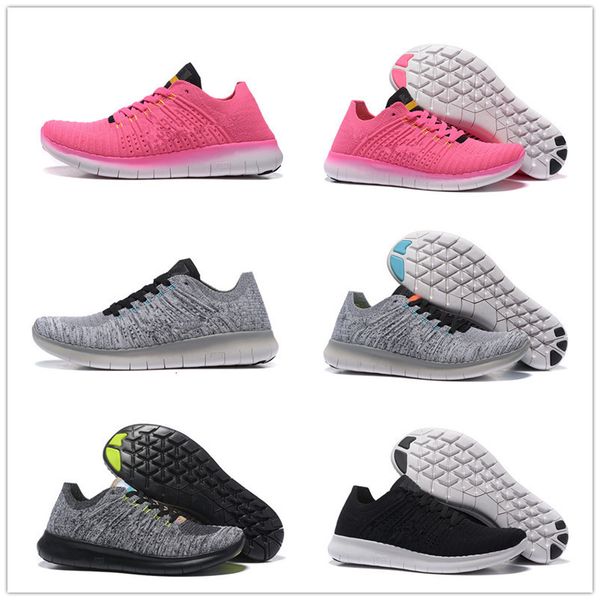 

2018 run 5.0 3 knit casual shoes for 3s black grey pink men women athletic sneakers size 36-45