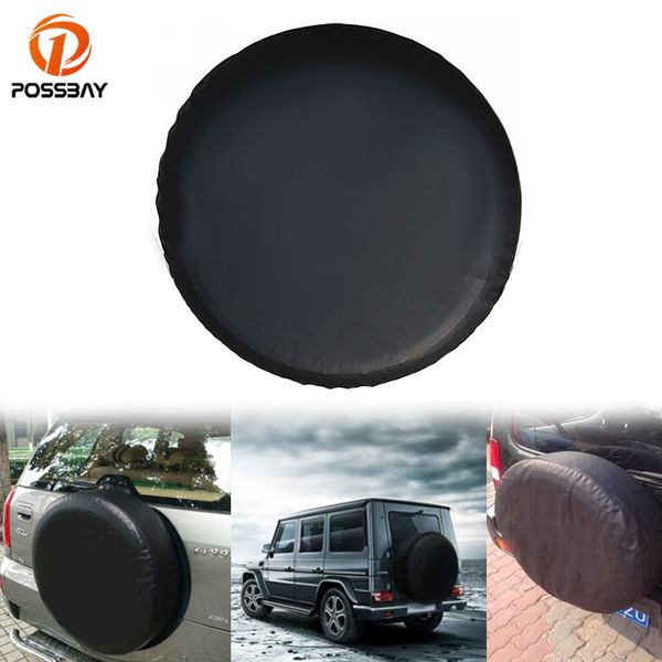 

possbay 14/15/16/17" waterproof car spare tire cover black wheel protective case dustproof auto coche tyre cover storage bag