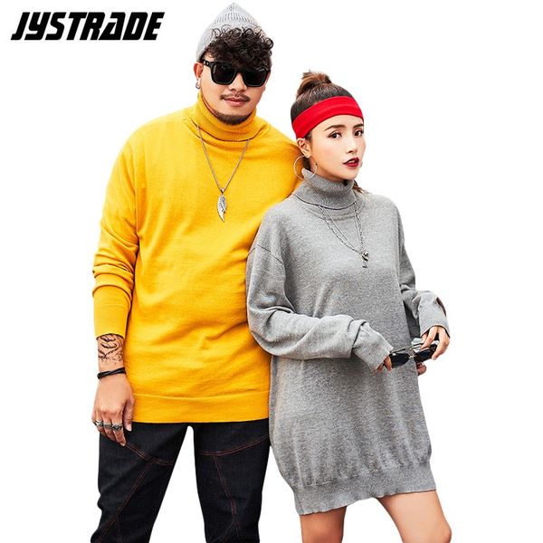 

mens long sleeve knitted sweater dress high collared turtleneck sweaters for couples loose hip hop pullover women streetwear, White;black