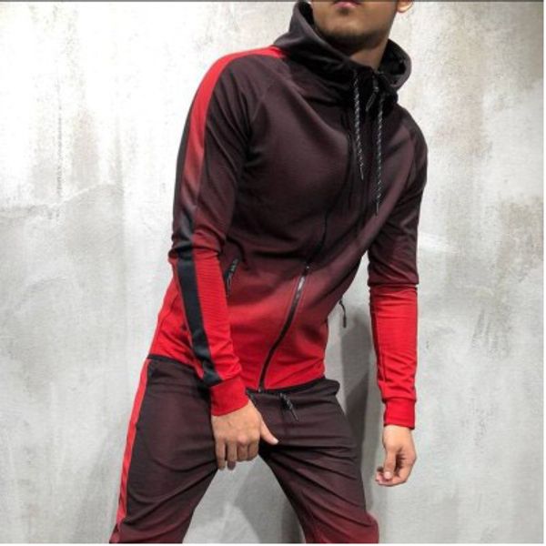 

mens designer sweatshirts fashion hip hop coats gradient clothe boys zipper coats new style 2019 autumn 4 styles size s-3xl sporty style, Black