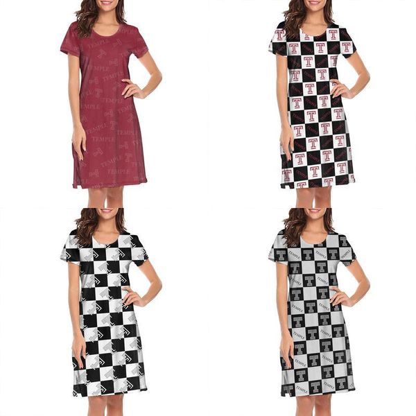 

womens design printing temple owls alabama crimson tide white lounge shirt dress superhero friends retro loungewear cotton novelty for, Black;gray