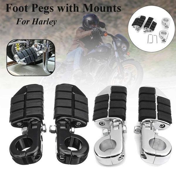 

1 pair 1.25'' universal motorcycle foot rests pegs mounts clamps for bobber/chopper/cafe racer///yamaha xv250