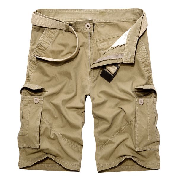 

2019 new arrival cargo shorts men casual fashion shorts homme cotton loose quality clothing tactical short pants nobelt, White;black