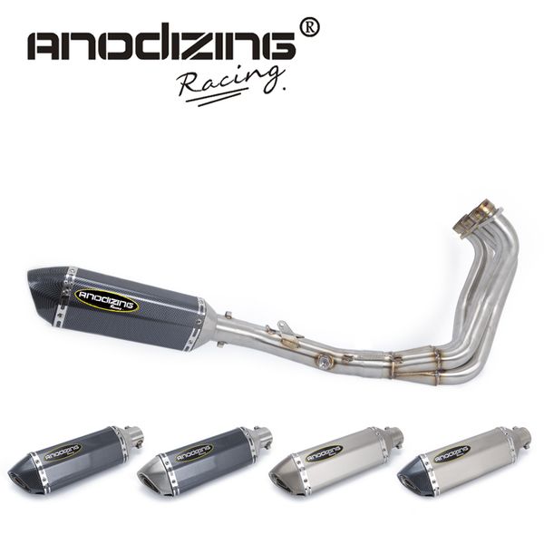 

for yamaha mt09 mt-09 fz-09 not tracer 14-18 motorcycle full exhaust systems slip on with stainless steel exhaust muffler escape