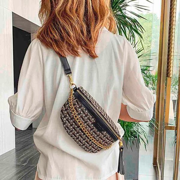 

women bags pocket chest bag woven shoulder messenger bag zipper mobile phone crossbody bags bolsas de mujer #t1g