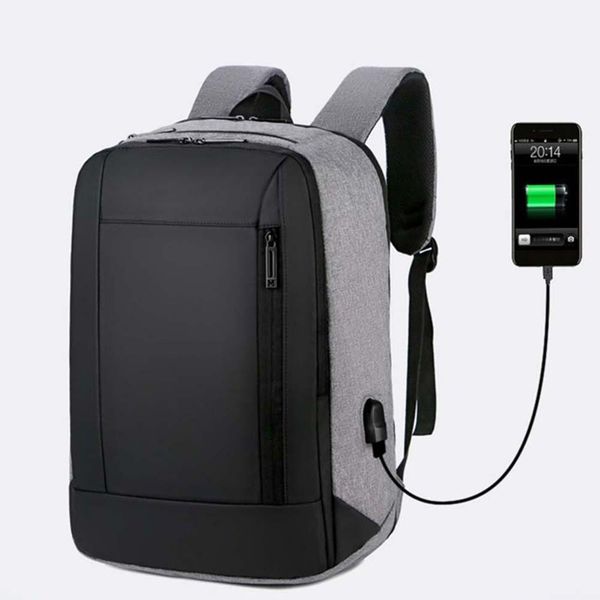 

business men large capacity zipper waterproof lapbackpack with usb port