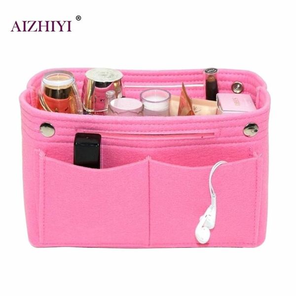 

felt travel makeup organizer storage bag portable cosmetic handbag clutch