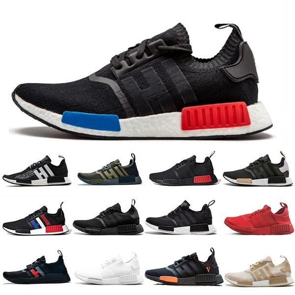 

new nmd r1 mens running shoes military green oreo atmos bred tri-color og classic men women mastermind japan sports trainer sneakers 36-45
