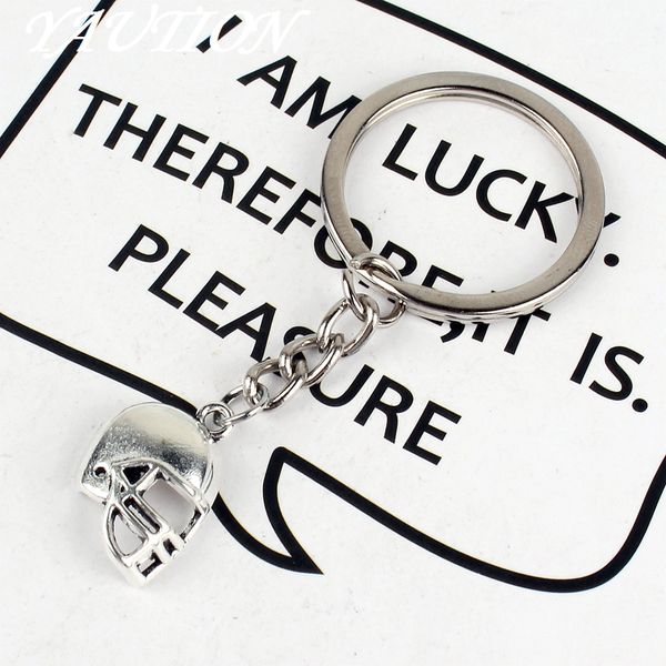 

new fashion keychain mini football pendants diy men jewelry car key chain ring holder souvenir for gift, Silver