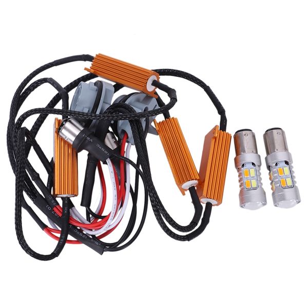 

error white/amber 1157 led drl switchback turn signal parking light bulbs