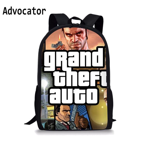 

advocator game gta5 grand theft auto pattern рюкзак для подростка детей мальчик школьные сумки большой емкости для студентов сумки на ремне