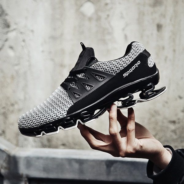 

new breathable men's shoes fly mesh shoes students tank bottom casual sneakers trendy large size outdoor popular casual shoes, Black