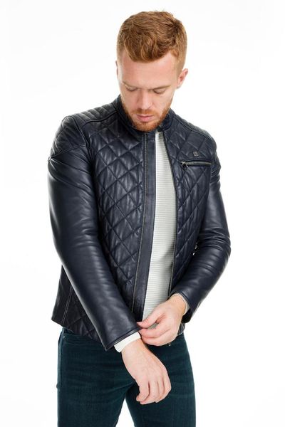 

karaca leather jacket men 's leather jacket krcd811, Black