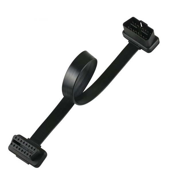

obd2 5.7 inch obdii 16pin male to female extension flat cable cord adapter diagnostic extender 40cm