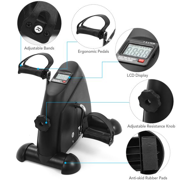 

mini pedal stepper exercise machine lcd display indoor cycling bike stepper treadmill ttraining apparatus for home office gym