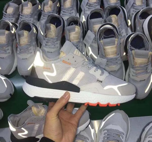 

2019 nite jogger 3m reflective running hoe cg7088 popcorn de igner hoe port triple black white breathable trainer ize 36 45