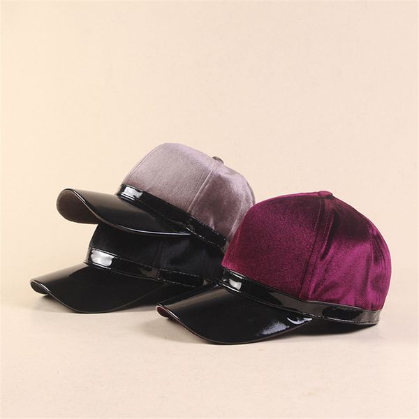 

2019 new fashion joker solid color baseball cap adjustable snapback cap for women 150, Blue;gray