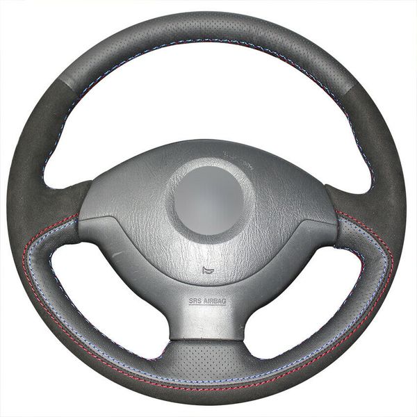 

diy black leather suede diy car steering wheel cover for suzuki jimny