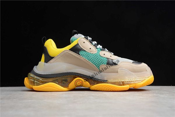

2020 new paris fashion 17fw triple s sneakers crystal bottom luxury boots for men women green white vintage old dad grandpa casual shoes 28, Black