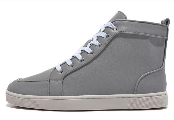 

2019 latest luxury designer fashion white leather designer mens and women brown heel high round head with casual shoes cs01, Black