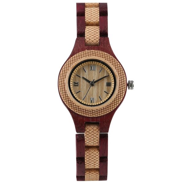 

wooden women watch zebrawood quartz maple watch white dial clear roman numerals wristwatch gifts for women, Slivery;brown