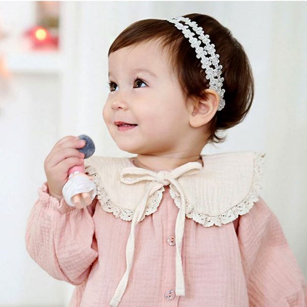 

Toddler Girl Kids Fake False Collar Baby Cute Sweet Lace Cotton Detachable Tie Ribbon Choker Pink Beige