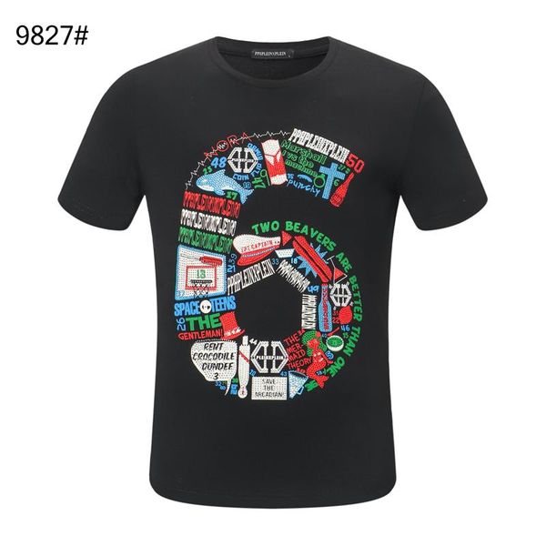 

20ss women mens designer t shirts luxury phillip plain t shirt summer homme off black white skull superme tee bag tracksuits 02, White;black