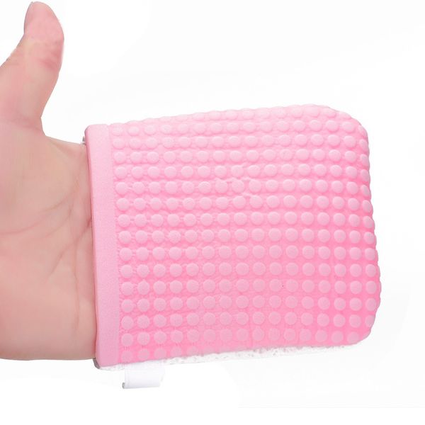 

1pc face wash antibacterial gloves type pearl wood pulp cleansing face wash tool cleaning sponge cosmetic puff