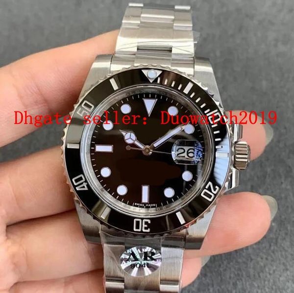 

men's calibre 40mm selling black ceramic bezel 904l v3 steel automatic cal.3135 116610 dive men eta crystal perpetual ar factory wristw, Slivery;brown