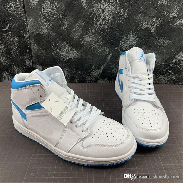 

nkj01a 2019 1 og high basketball shoes mid se lakers luxury university white and blue men and women shoes bq6472-114 size36-45