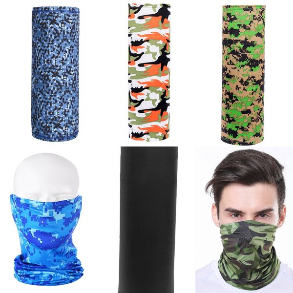 

ju3py silk scarf protective chiffon 40 styles mask sun protection mask outdoor riding masks face silk scarf handkerchief, Black