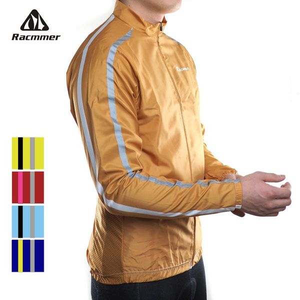 

racmmer 2020 mens windbreaker jacket reflective cycling jersey long sleeve windser clothing bicycle bike windproof jacket, Black;red