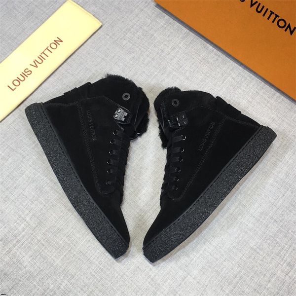 

20ss 2019 new autumn winter personality sneakers men shoes high hip hop casual warm plush breathable male footwear street, Black