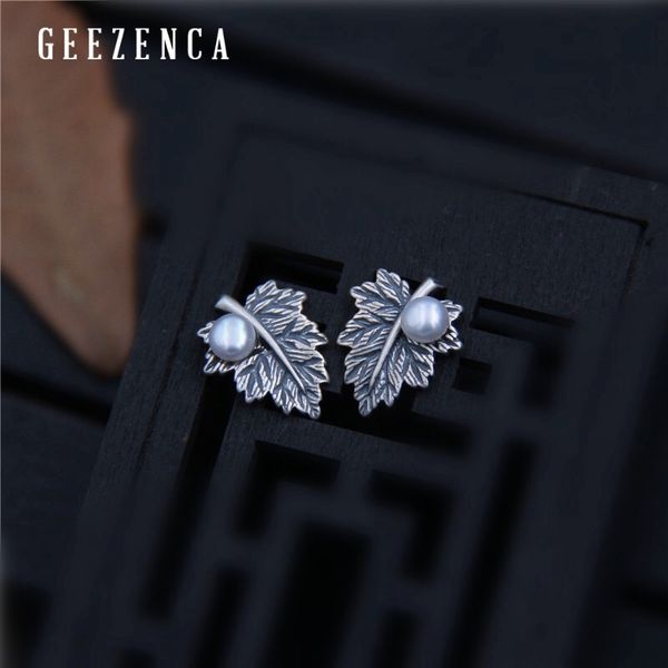 

925 sterling thai silver pearl stud earrings simple classical small korea trendy earring fine jewelry for women girl, Golden;silver