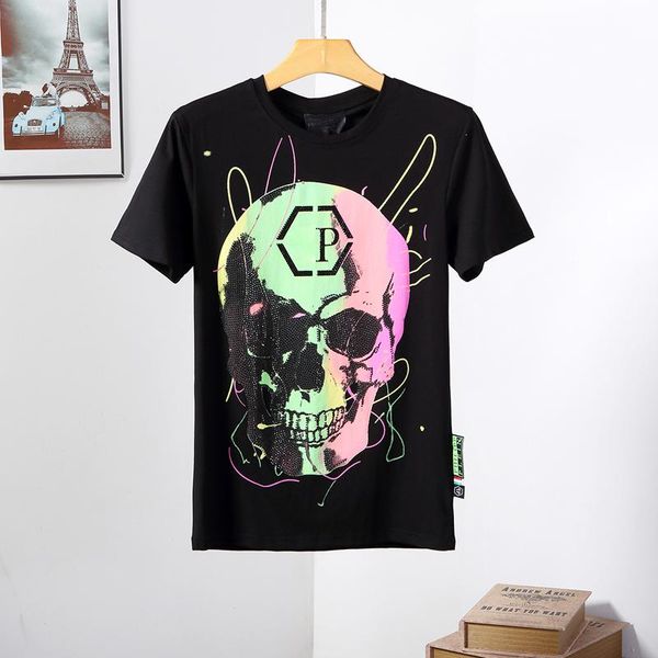 

Spring's newest floral skull T-shirt with round neck. Physical strength. High quality cotton blend, size M-3XL tee tops Hoodies yy04