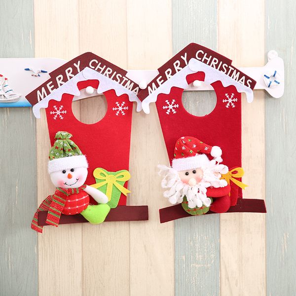 

christmas non-wovens fabric door hanging l home door ornament christmas atmosphere decor xmas hanging pendant gift 6a0507