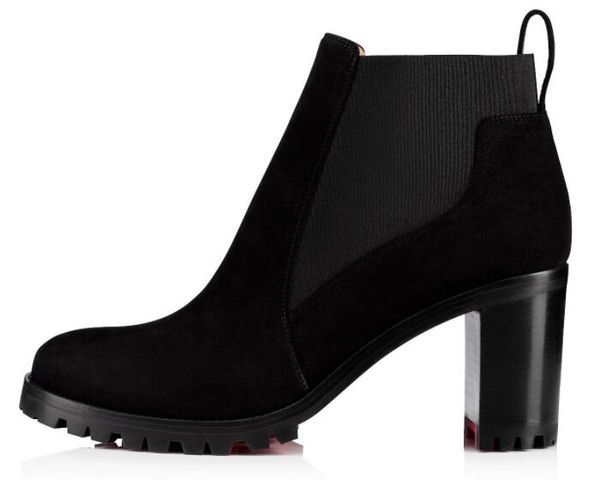 macadamia calfskin red sole biker platform booties