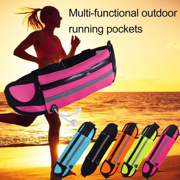 

outdoor running luminous pockets waterproof mobile phone pockets belly bag men and women fitness bag fitness sports accessories