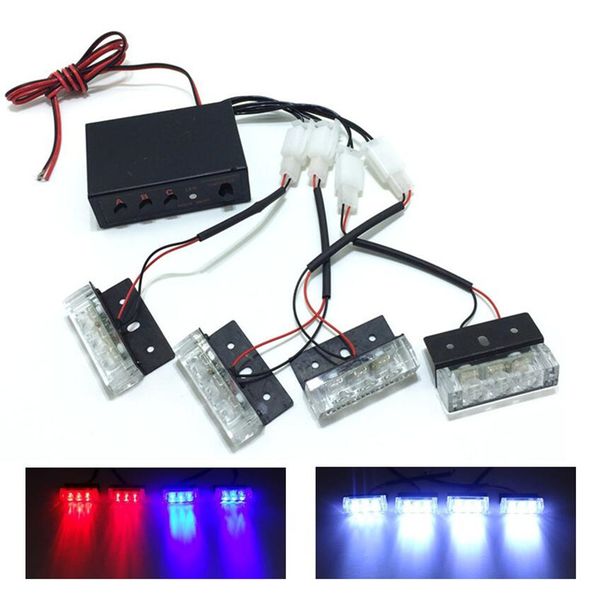 

red blue yellow white auto car front grille emergency flash warning light led strobe light 3 mode for firefighter
