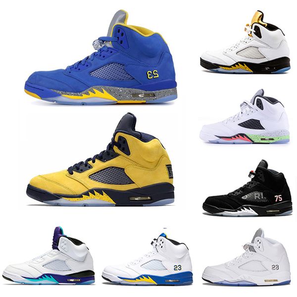 

drop shipping michigan inspire wings laney 5s mens basketball shoes 5 trophy room grape fire red og black white cement men sports sneakers