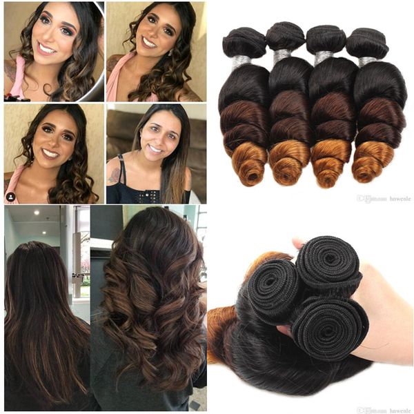 Yahligs Gradient Color Real Human Hair Brazilian Body Wave Hair