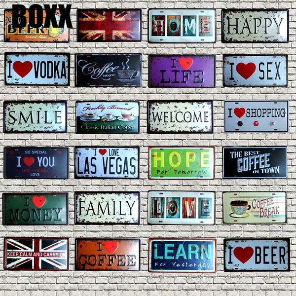 

welcome license plate number plaque tin sign wall pub shop home garage art decor car metal poster 30x15cm wall art