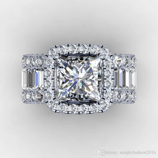 

старинные любители суд кольцо 3ct алмаз 925 стерлингового серебра обручальное кольцо обручальное кольцо для женщин мужчин палец ювелирные из, Slivery;golden