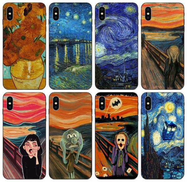 

[tongtrade] van gogh starry night star panda rick scream by munch case for iphone 11 pro x xs max 6s 5s galaxy a50 huawei p7 xiaomi 5s case