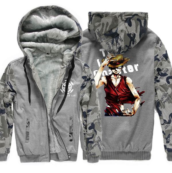 

men's sportswear hoody 2017 winter fleece thick sweatshirt one piece anime brand hip hop hoodies men tracksuits harajuku hoodies, Black