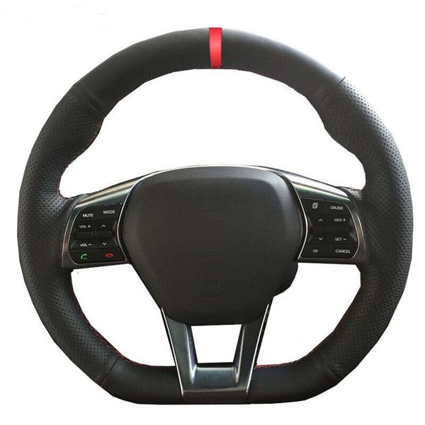 

diyÂ black suede hand-stitched car steering wheel cover for hyundai sonata 9th 15-19