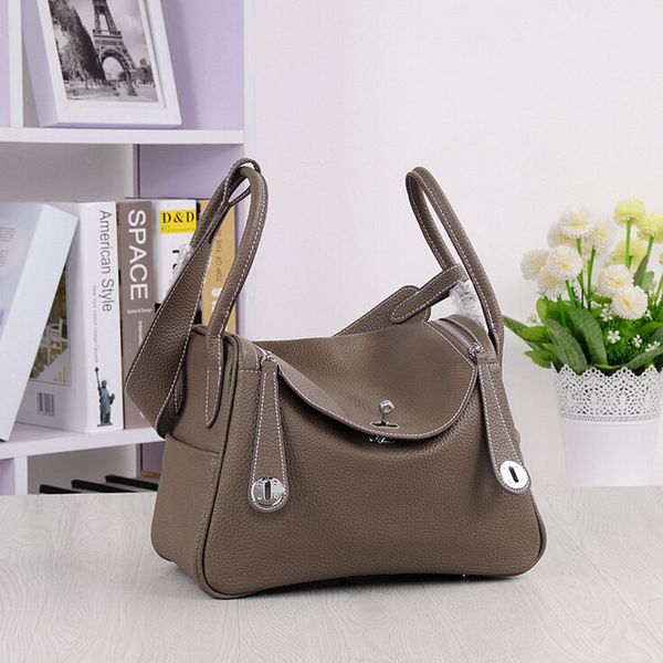 

2017 fashion real genuine leather style women litchi grain handbag tote bag ladies shoulder bags girl casual bag