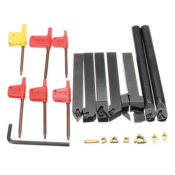 

7pcs 12mm lathe turning tool lathe tools holder solid carbide inserts holder boring bar cutter metal turning rod industria